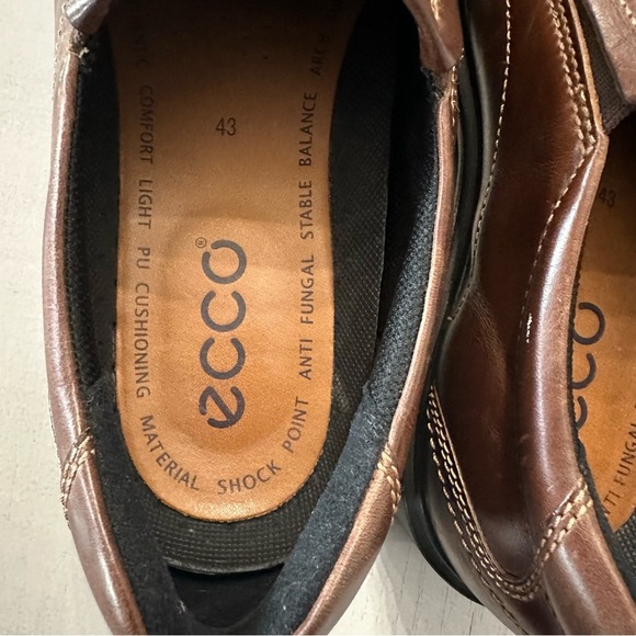 Ecco Helsinki Men’s Brown Leather Bike Toe Slip On Loafers Size 43, US 9-9.5 GUC - Picture 3 of 8